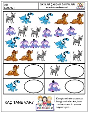 okul öncesi çocuklar için sayı kavramı ile ilgili çalışma sayfaları